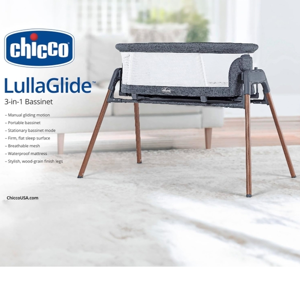 Chicco LullaGlide 3-in-1 Bassinet - Gray and White